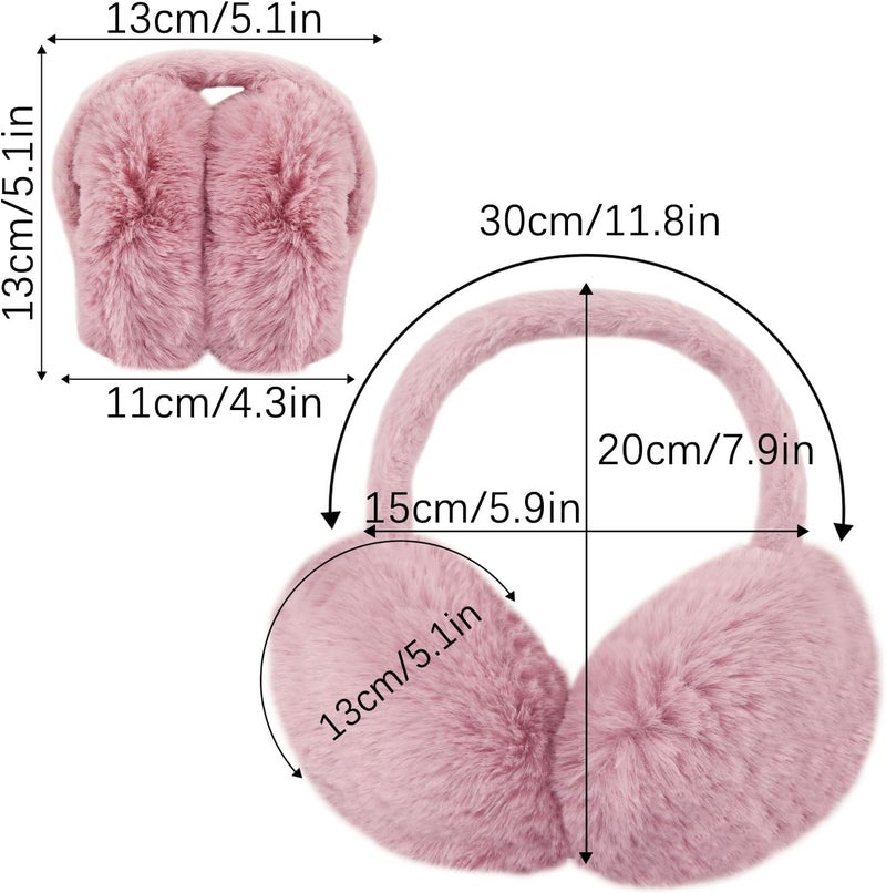 Duxesuk 1 Pcs Headband Winter, Ear Muffs for Women & Men, Foldable Fluffy Earmuffs with Headband, Headband Winter - Image 2